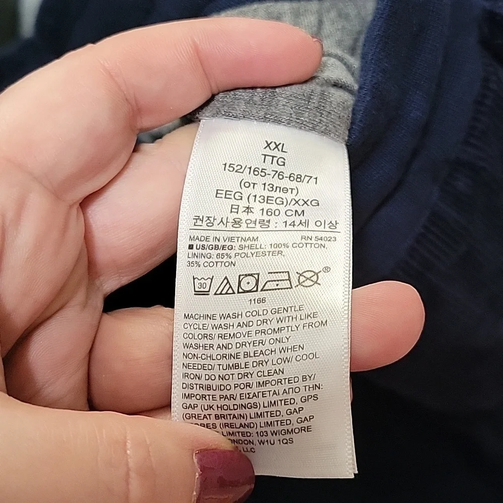 Gap boys navy elastic waist corduroy cargo lined joggers  xxl